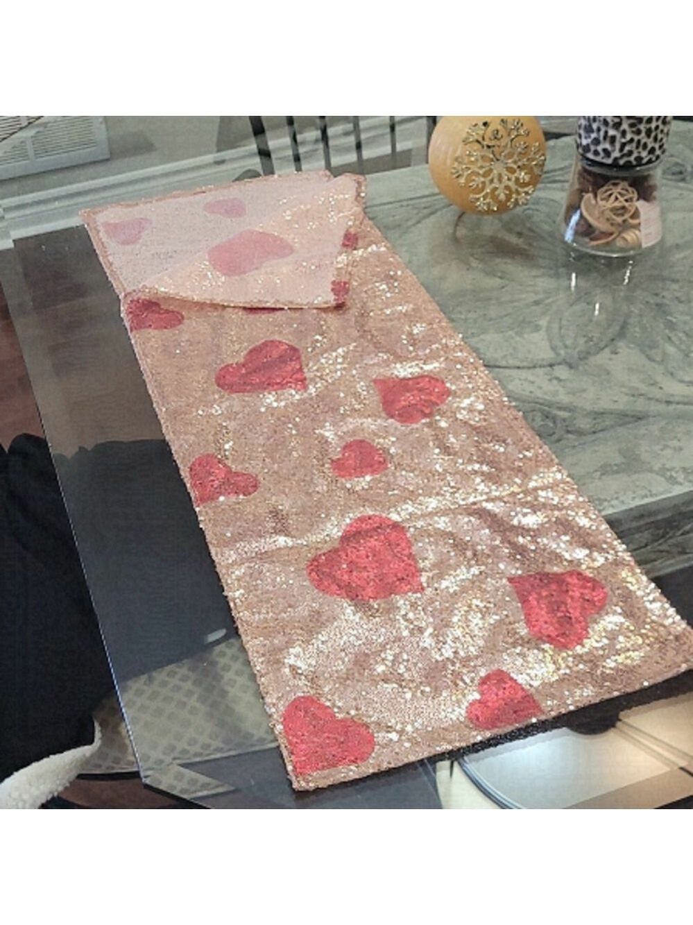 Heart glitter table runnew